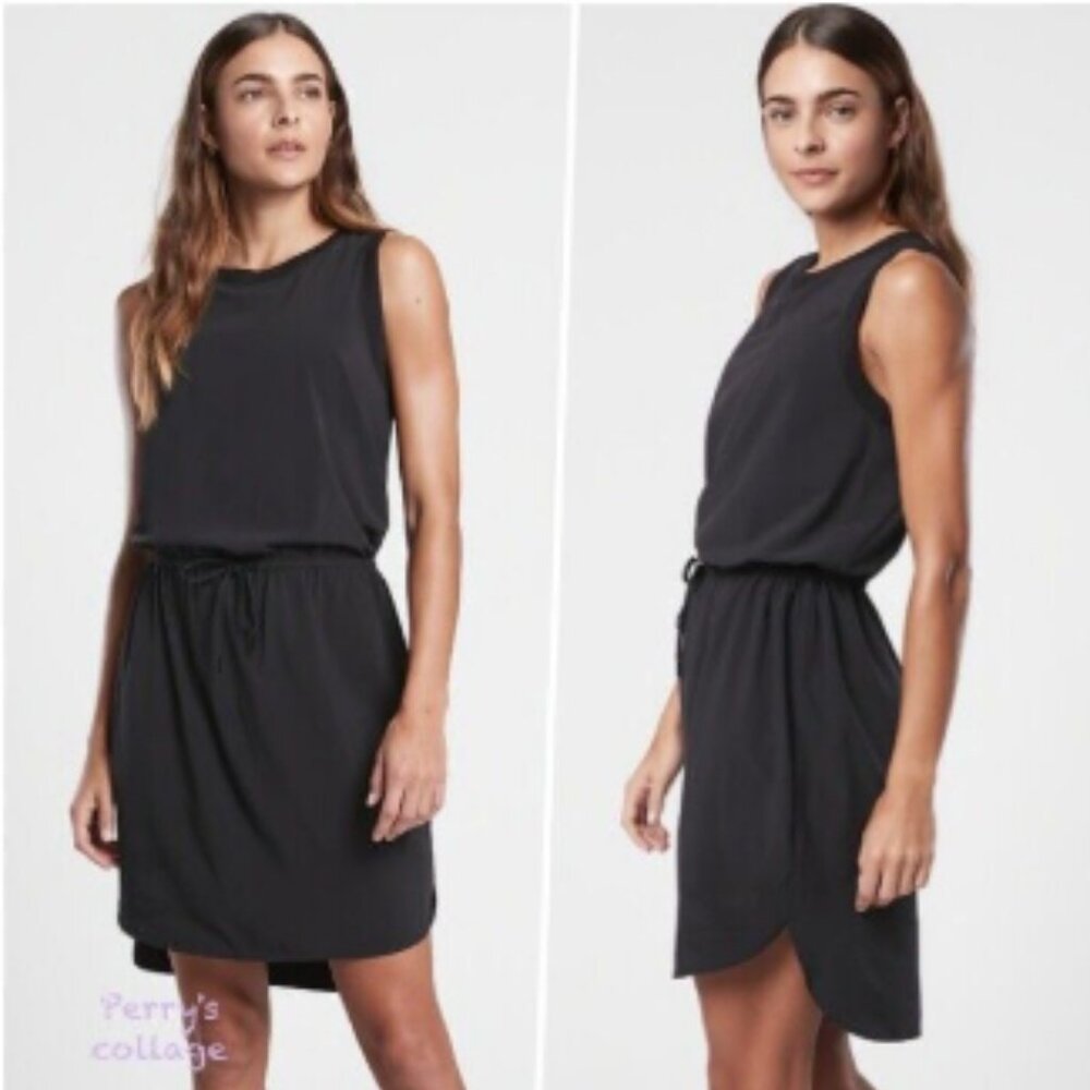 Athleta Rincon Dress Women's‎ XXS Black Travel Vacation Stretch Featherweight